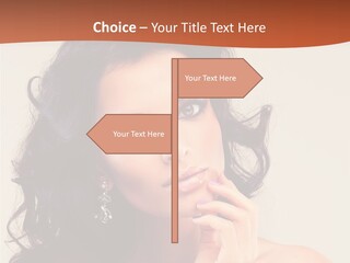 A Beautiful Woman With Long Hair Posing For A Picture PowerPoint Template