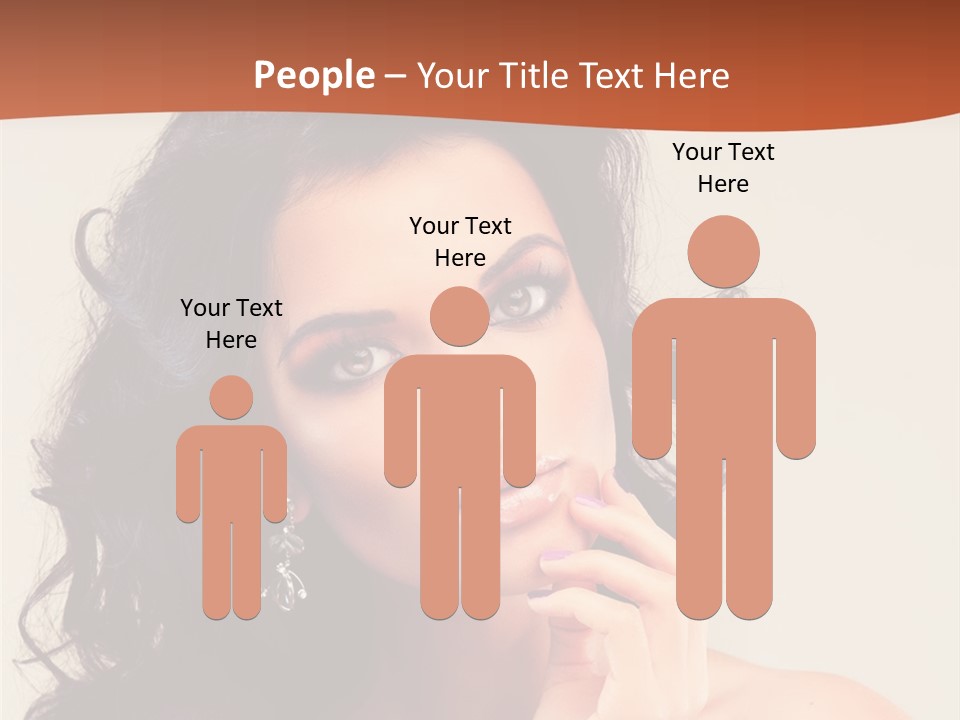 A Beautiful Woman With Long Hair Posing For A Picture PowerPoint Template