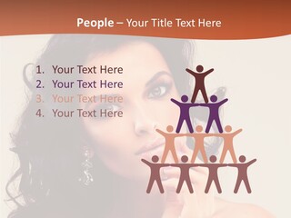 A Beautiful Woman With Long Hair Posing For A Picture PowerPoint Template