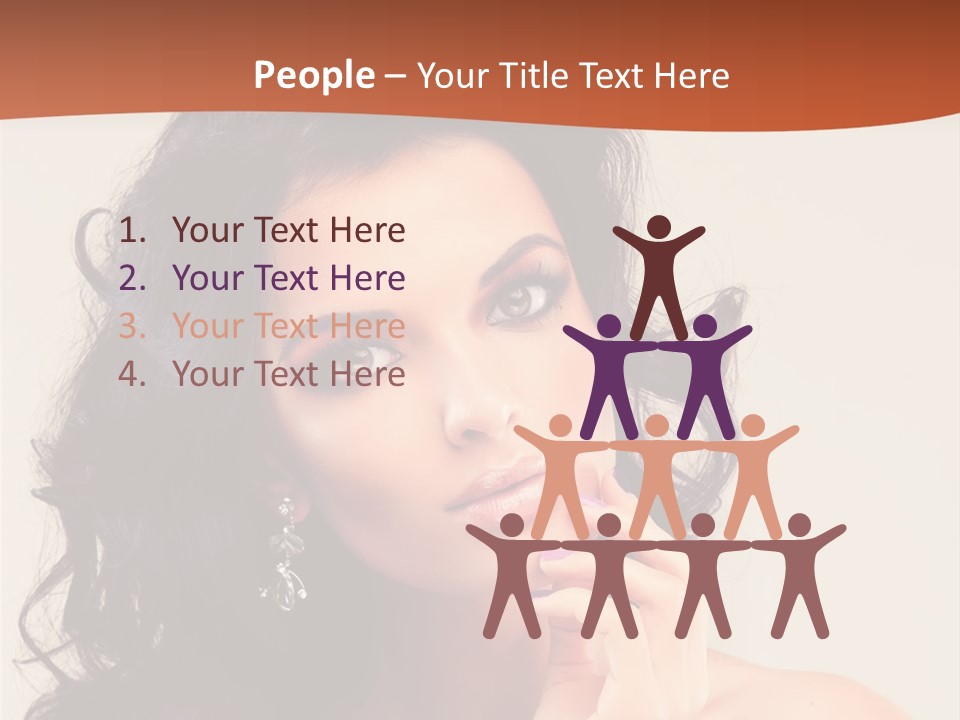 A Beautiful Woman With Long Hair Posing For A Picture PowerPoint Template