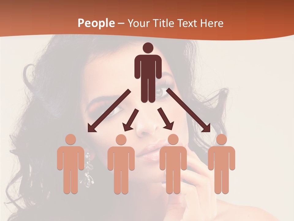 A Beautiful Woman With Long Hair Posing For A Picture PowerPoint Template