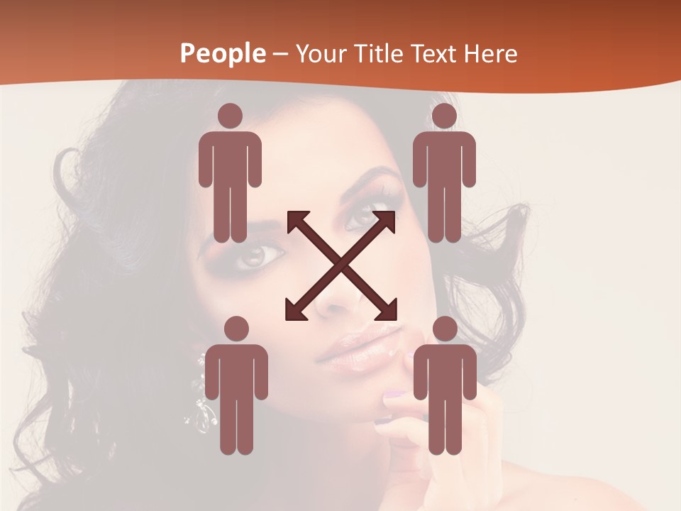 A Beautiful Woman With Long Hair Posing For A Picture PowerPoint Template