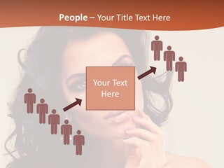 A Beautiful Woman With Long Hair Posing For A Picture PowerPoint Template