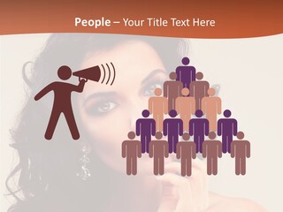 A Beautiful Woman With Long Hair Posing For A Picture PowerPoint Template