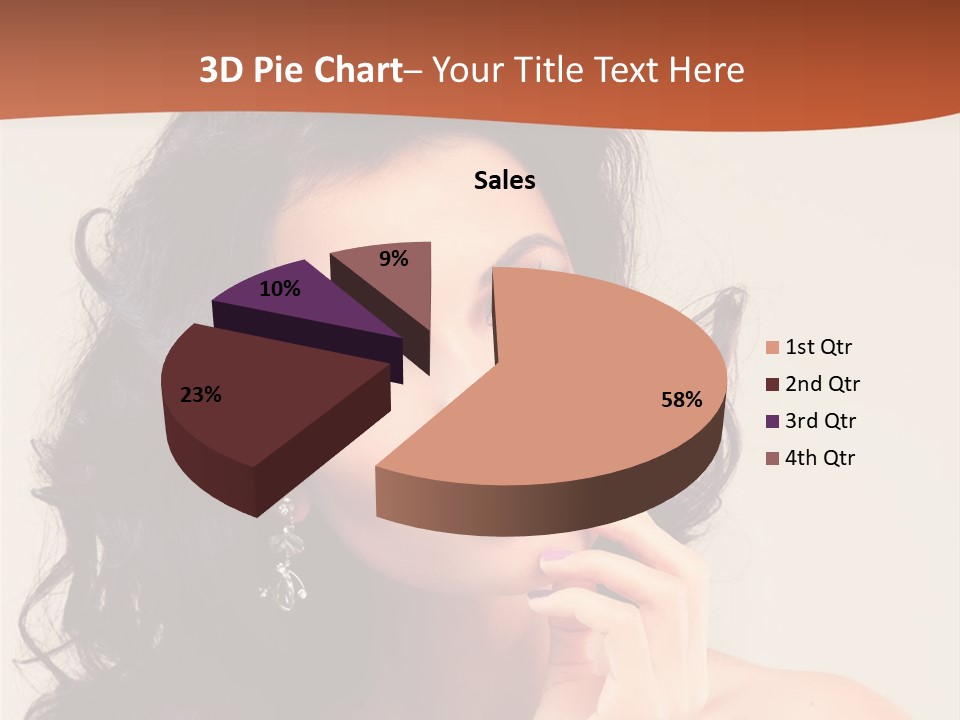 A Beautiful Woman With Long Hair Posing For A Picture PowerPoint Template