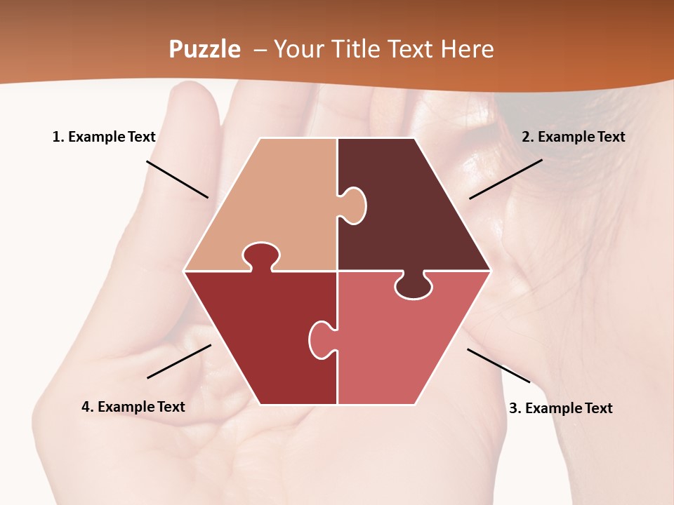 A Woman Holding Her Ear Up To Her Ear PowerPoint Template