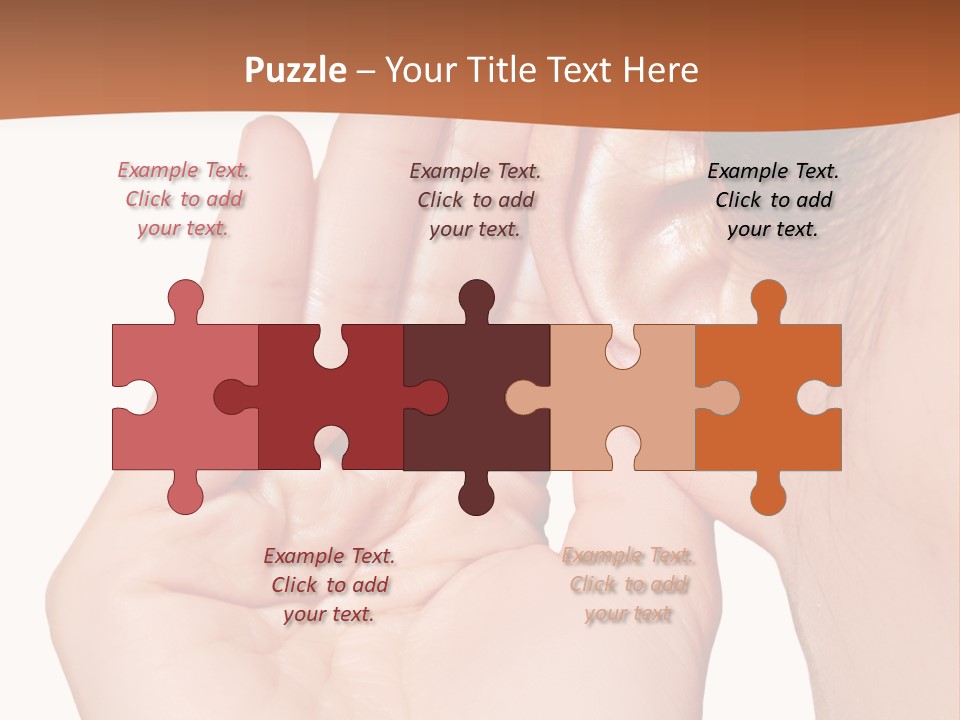 A Woman Holding Her Ear Up To Her Ear PowerPoint Template