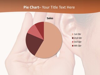 A Woman Holding Her Ear Up To Her Ear PowerPoint Template