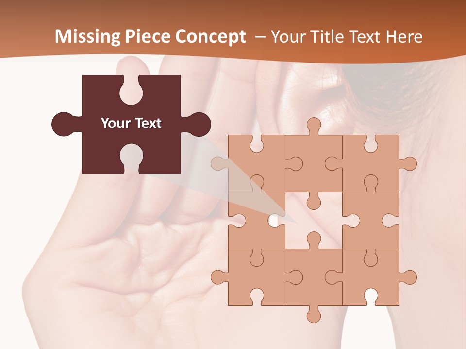 A Woman Holding Her Ear Up To Her Ear PowerPoint Template