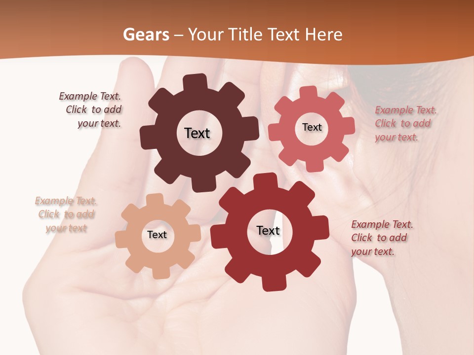 A Woman Holding Her Ear Up To Her Ear PowerPoint Template