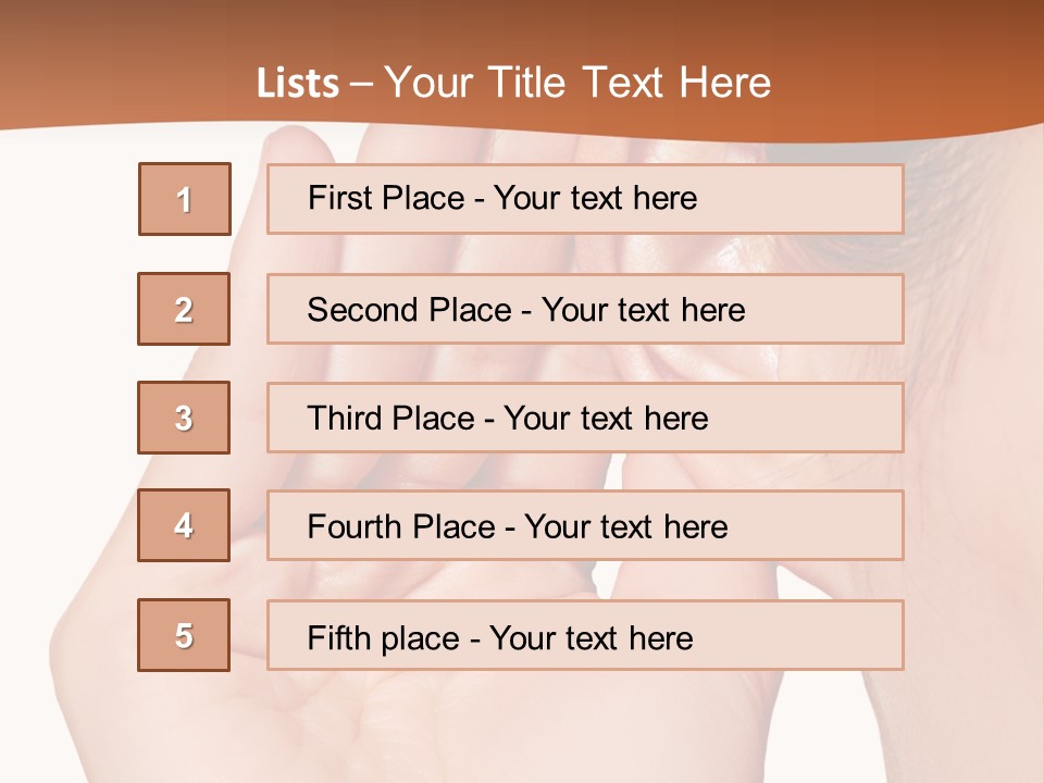 A Woman Holding Her Ear Up To Her Ear PowerPoint Template