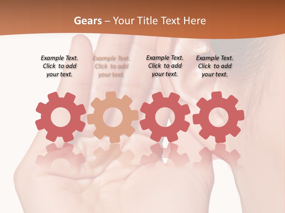 A Woman Holding Her Ear Up To Her Ear PowerPoint Template