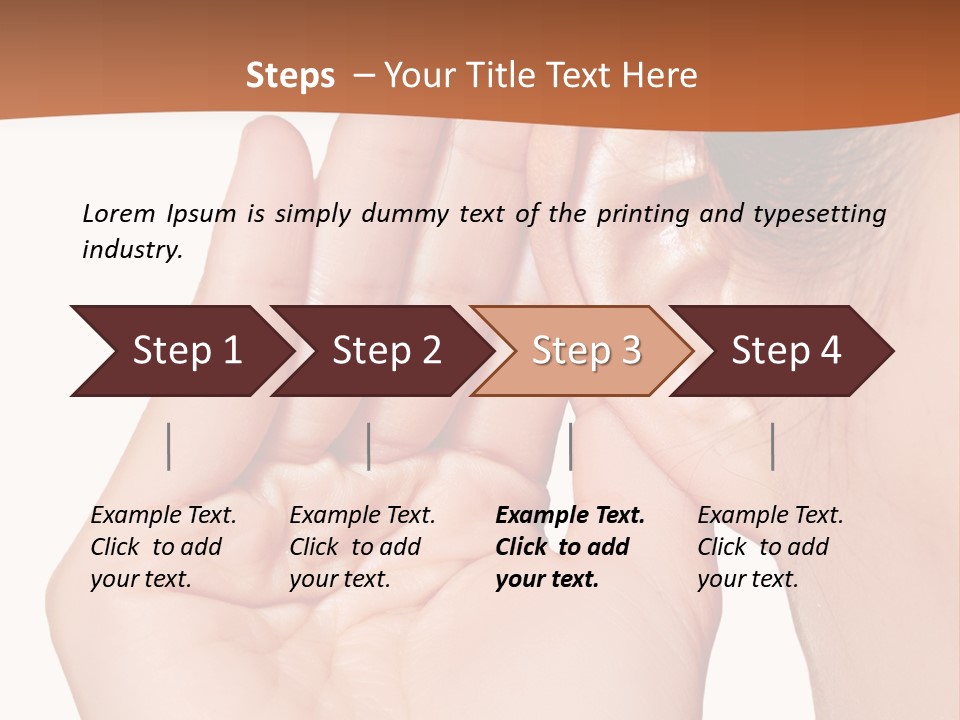 A Woman Holding Her Ear Up To Her Ear PowerPoint Template