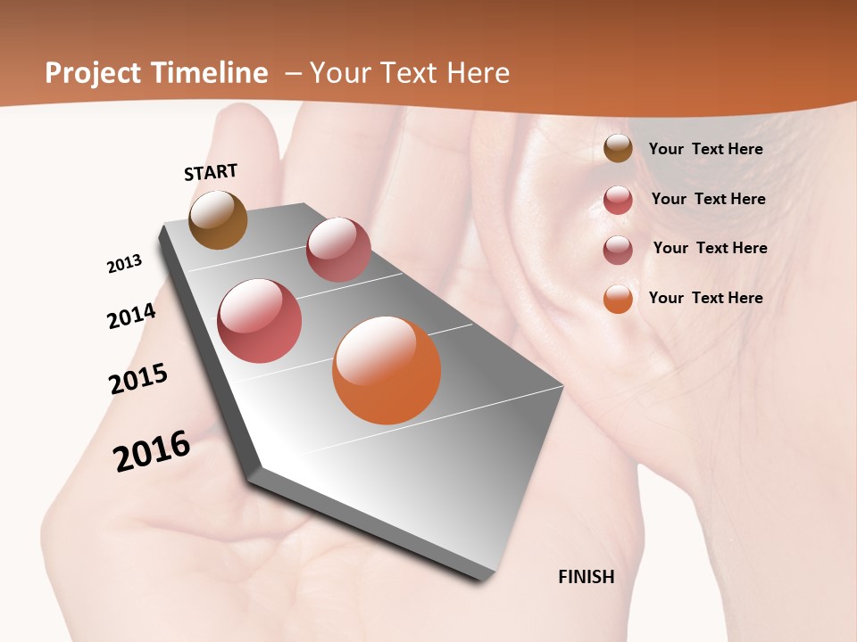 A Woman Holding Her Ear Up To Her Ear PowerPoint Template