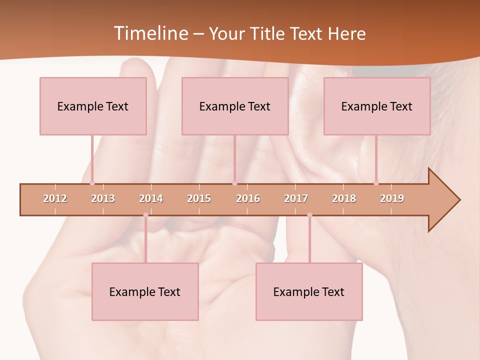 A Woman Holding Her Ear Up To Her Ear PowerPoint Template