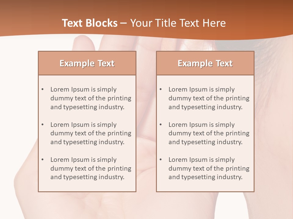 A Woman Holding Her Ear Up To Her Ear PowerPoint Template