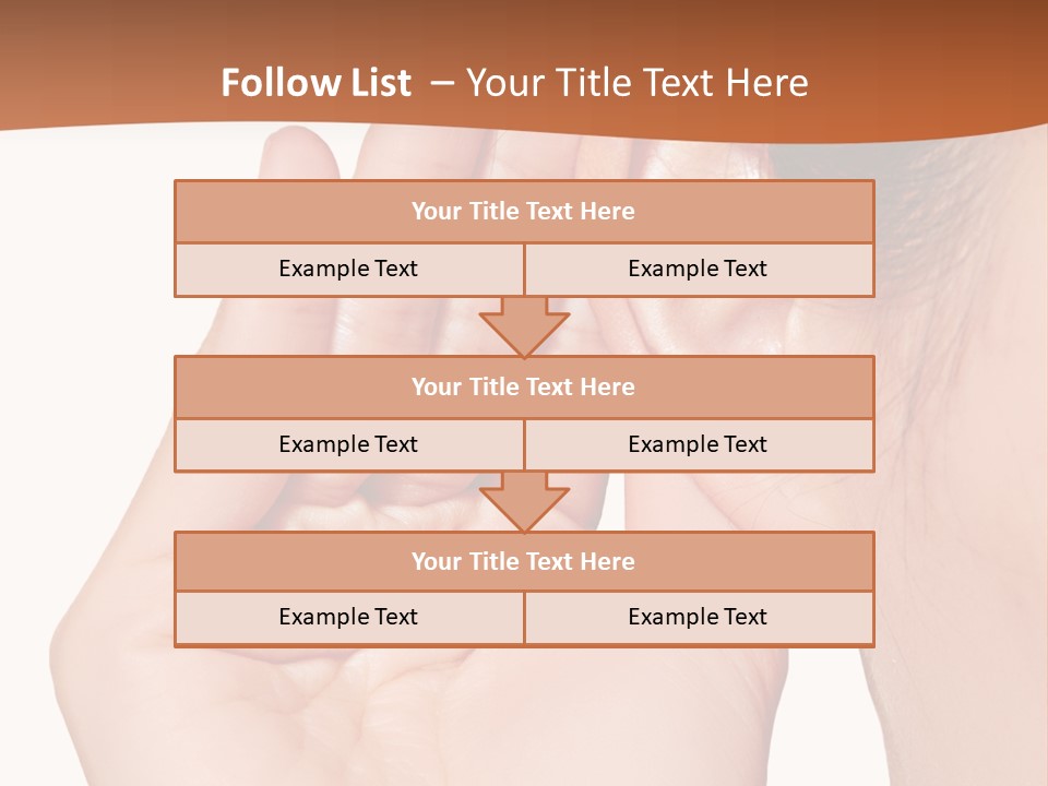 A Woman Holding Her Ear Up To Her Ear PowerPoint Template