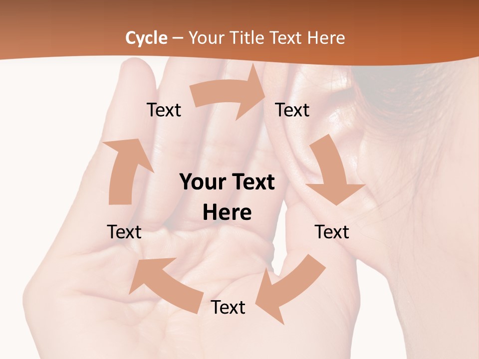 A Woman Holding Her Ear Up To Her Ear PowerPoint Template