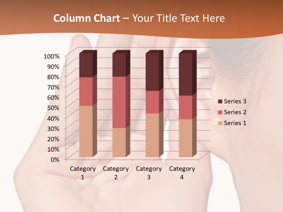 A Woman Holding Her Ear Up To Her Ear PowerPoint Template