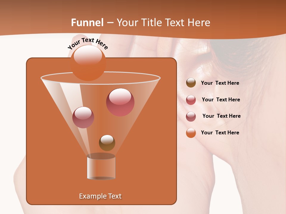 A Woman Holding Her Ear Up To Her Ear PowerPoint Template