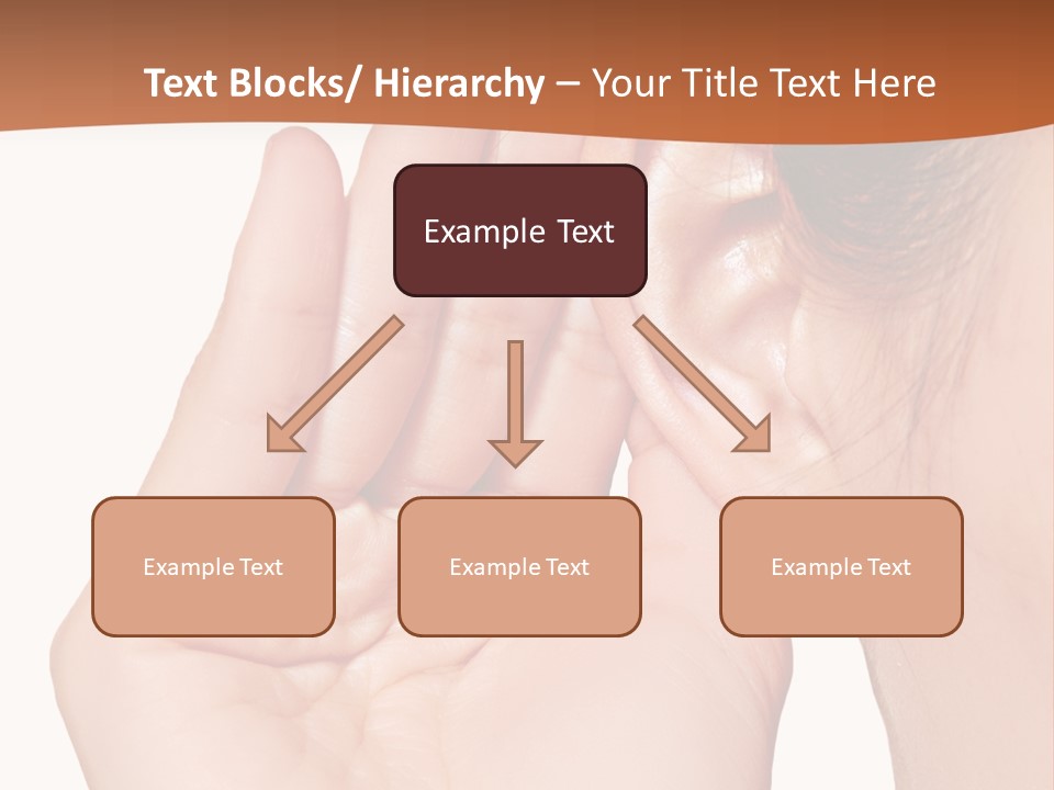 A Woman Holding Her Ear Up To Her Ear PowerPoint Template