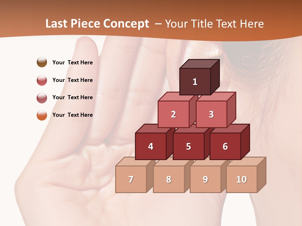 A Woman Holding Her Ear Up To Her Ear PowerPoint Template