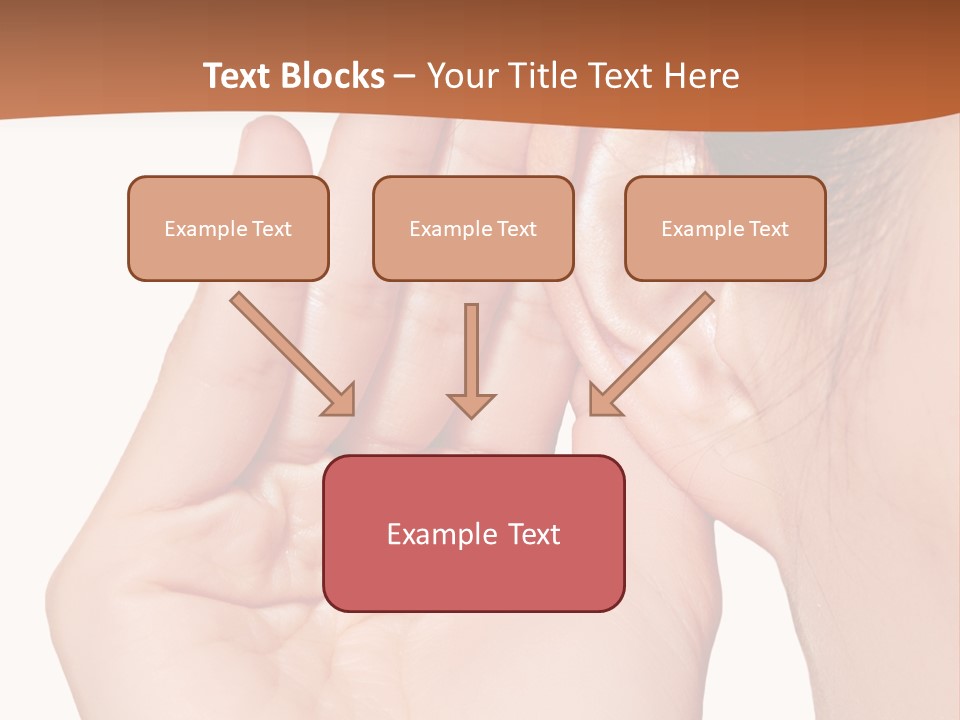 A Woman Holding Her Ear Up To Her Ear PowerPoint Template