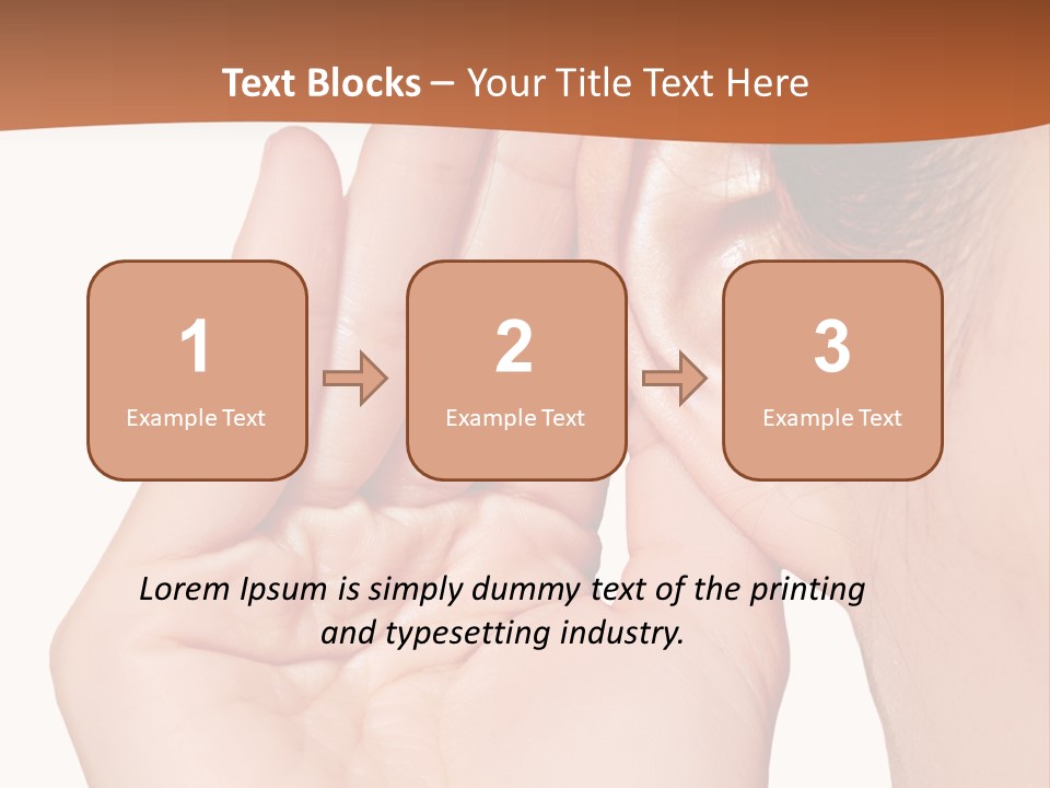 A Woman Holding Her Ear Up To Her Ear PowerPoint Template