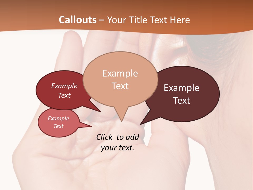 A Woman Holding Her Ear Up To Her Ear PowerPoint Template