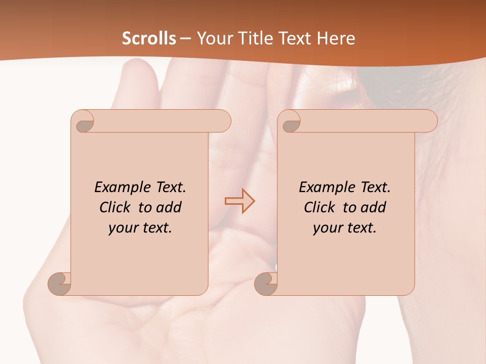 A Woman Holding Her Ear Up To Her Ear PowerPoint Template