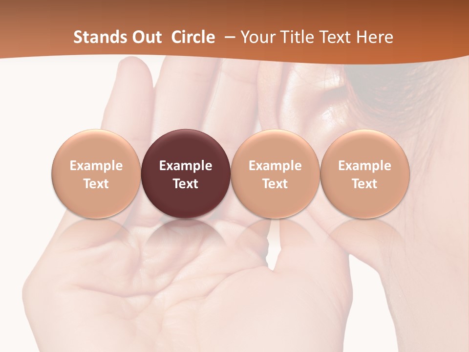 A Woman Holding Her Ear Up To Her Ear PowerPoint Template