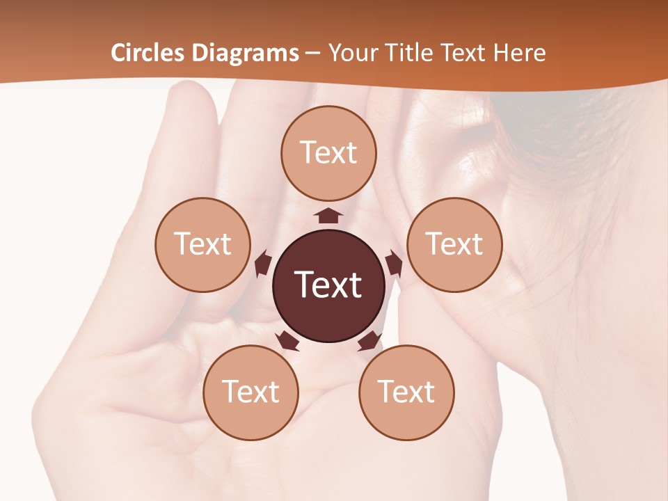 A Woman Holding Her Ear Up To Her Ear PowerPoint Template