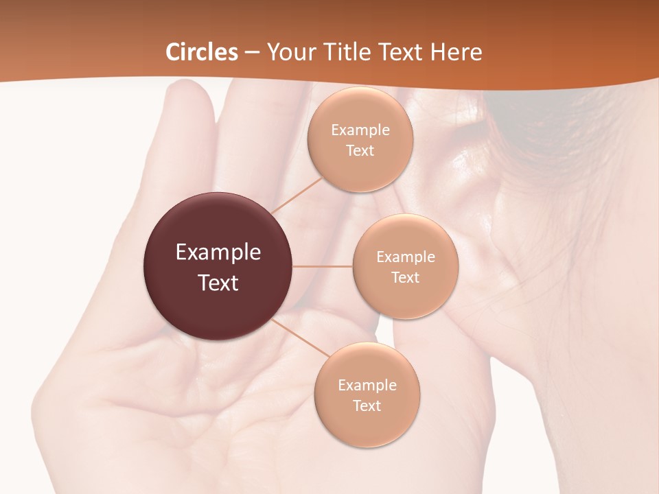 A Woman Holding Her Ear Up To Her Ear PowerPoint Template