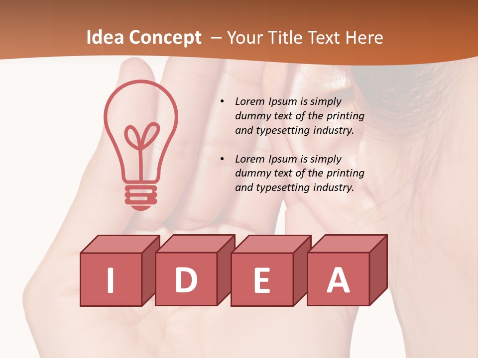 A Woman Holding Her Ear Up To Her Ear PowerPoint Template