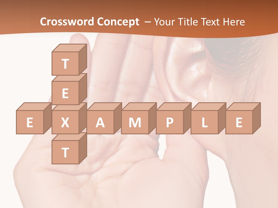 A Woman Holding Her Ear Up To Her Ear PowerPoint Template