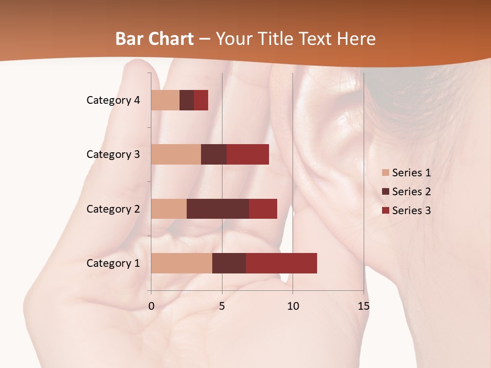 A Woman Holding Her Ear Up To Her Ear PowerPoint Template