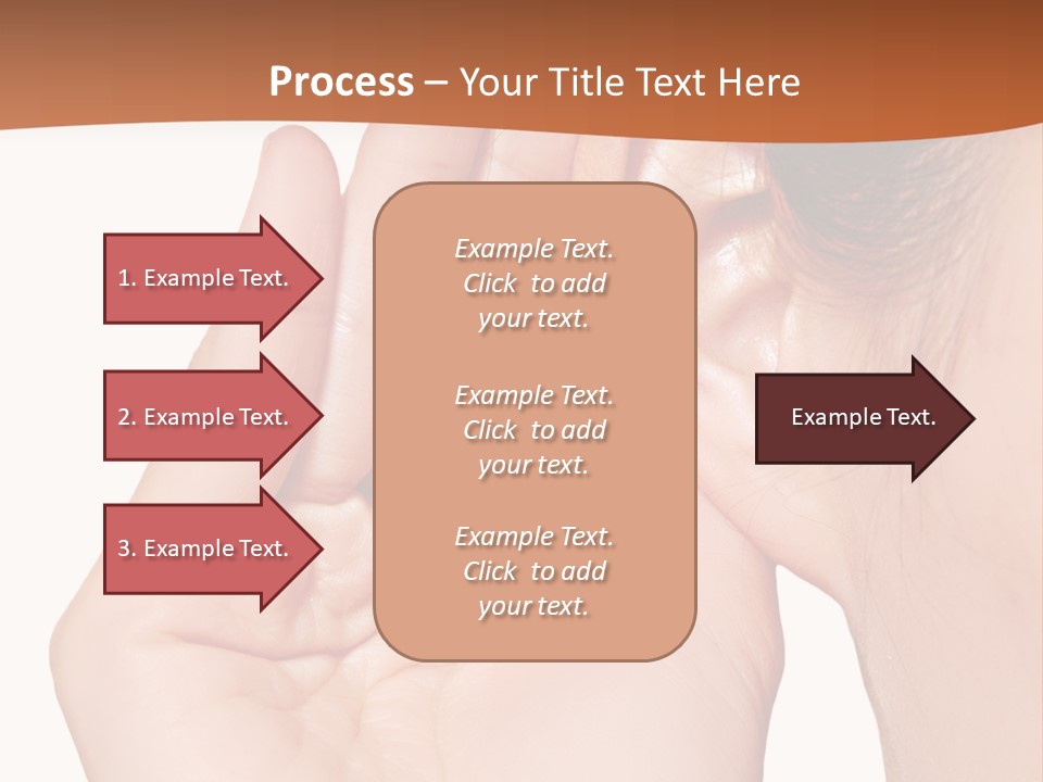 A Woman Holding Her Ear Up To Her Ear PowerPoint Template