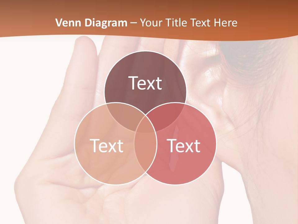 A Woman Holding Her Ear Up To Her Ear PowerPoint Template