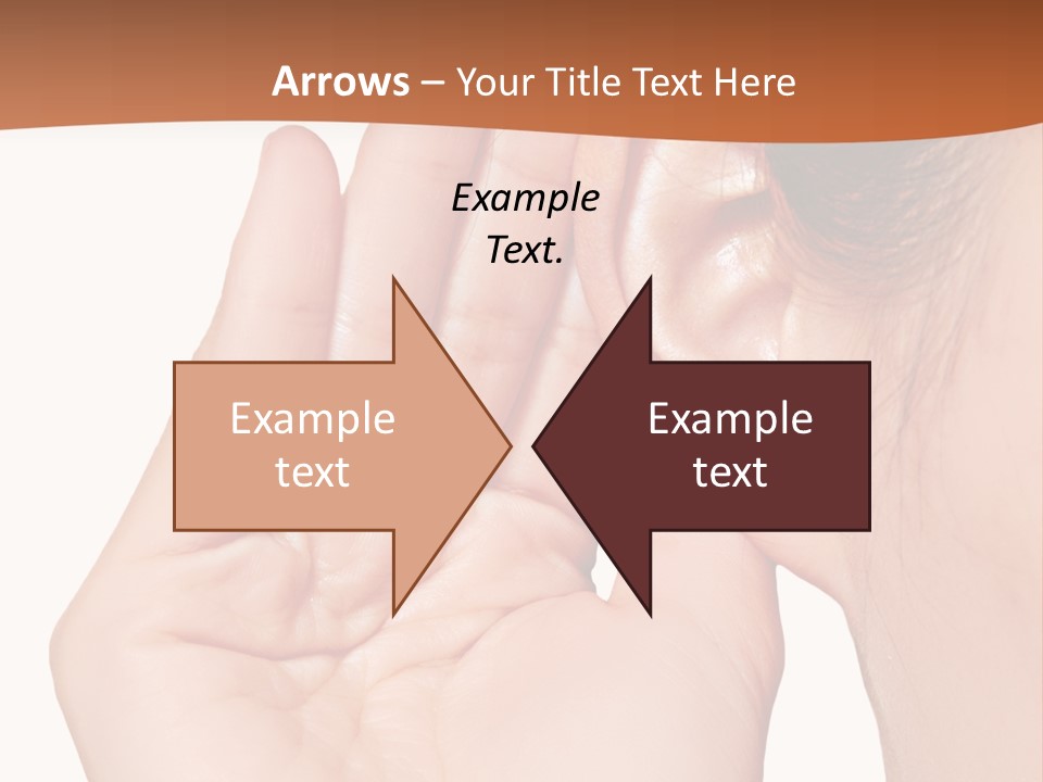 A Woman Holding Her Ear Up To Her Ear PowerPoint Template