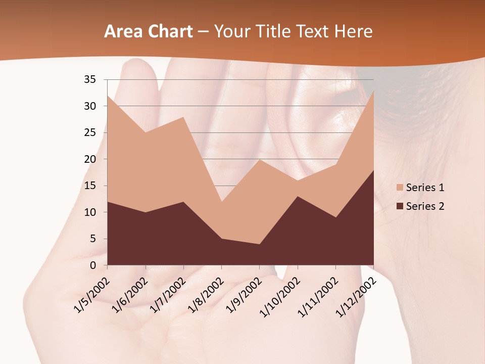 A Woman Holding Her Ear Up To Her Ear PowerPoint Template