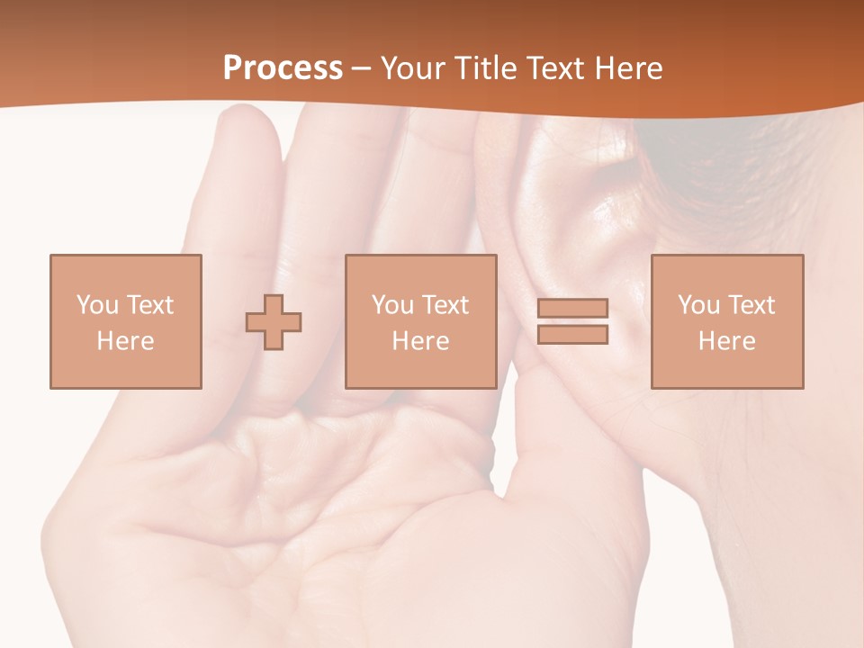A Woman Holding Her Ear Up To Her Ear PowerPoint Template