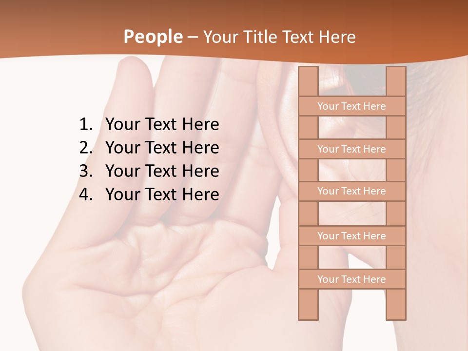 A Woman Holding Her Ear Up To Her Ear PowerPoint Template