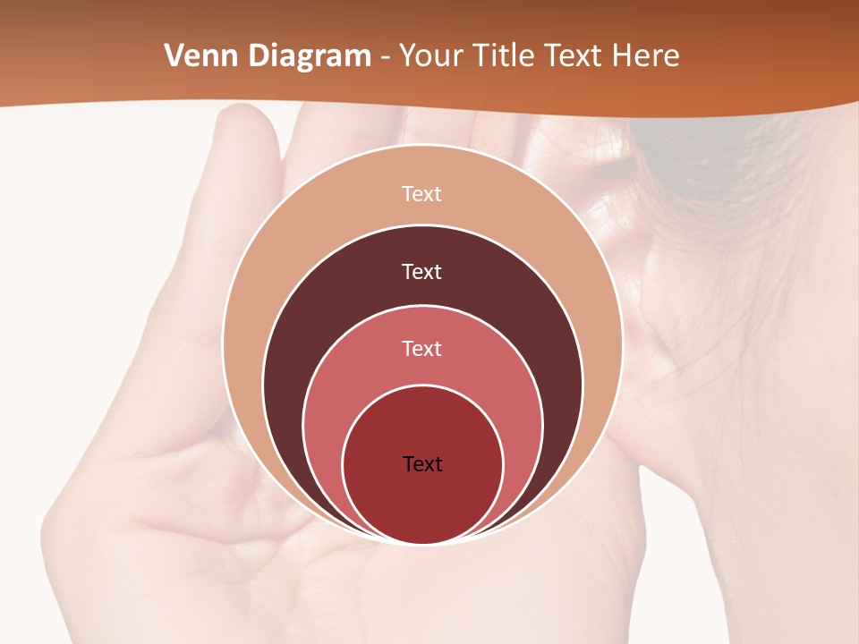 A Woman Holding Her Ear Up To Her Ear PowerPoint Template