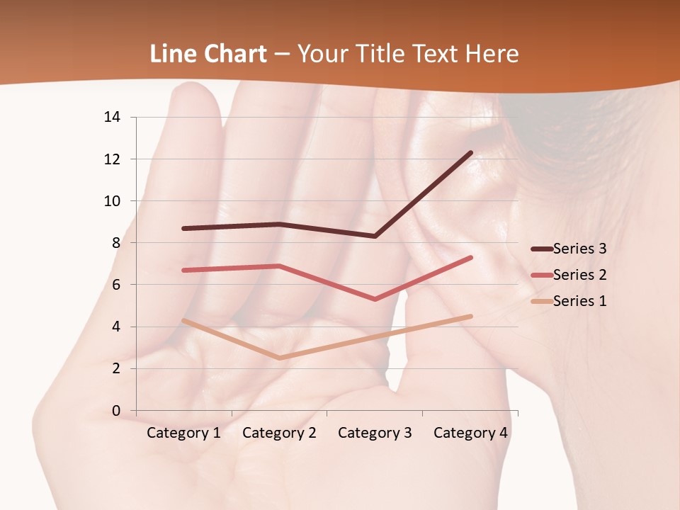 A Woman Holding Her Ear Up To Her Ear PowerPoint Template