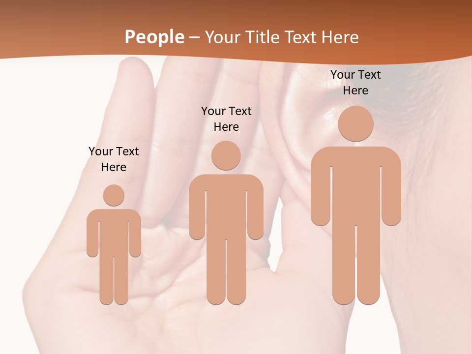 A Woman Holding Her Ear Up To Her Ear PowerPoint Template