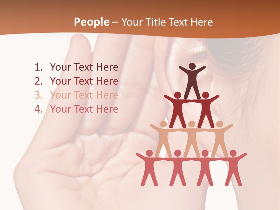 A Woman Holding Her Ear Up To Her Ear PowerPoint Template