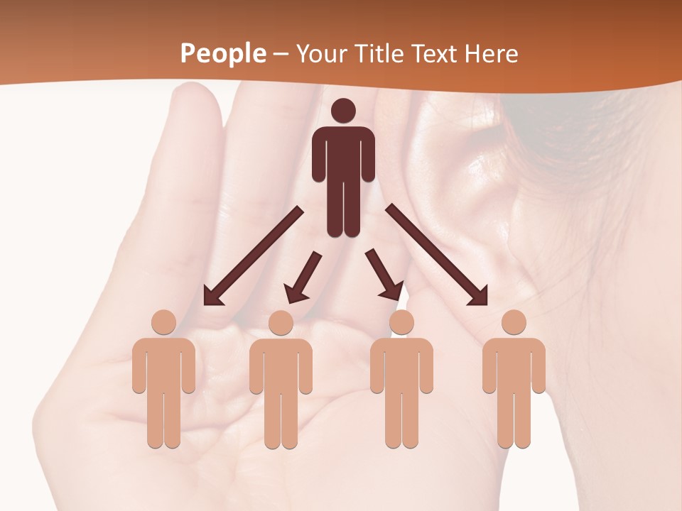 A Woman Holding Her Ear Up To Her Ear PowerPoint Template