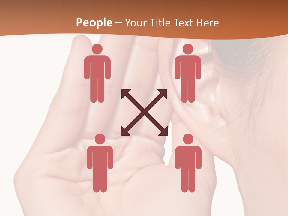 A Woman Holding Her Ear Up To Her Ear PowerPoint Template