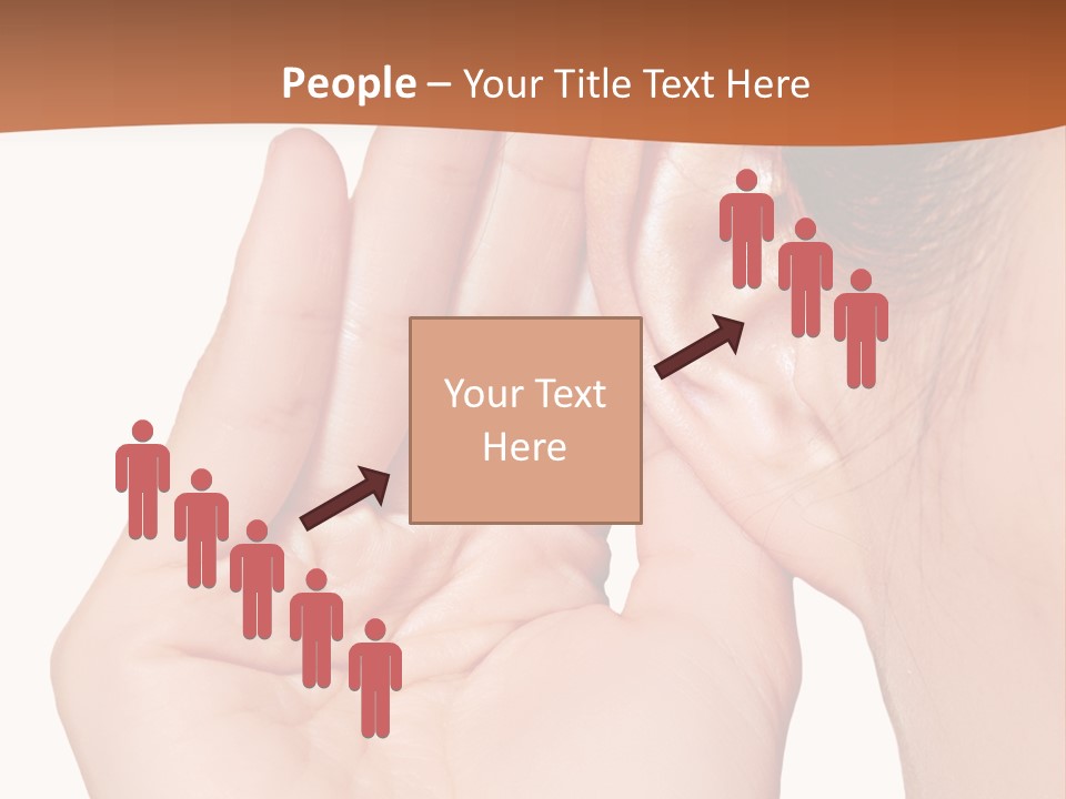 A Woman Holding Her Ear Up To Her Ear PowerPoint Template