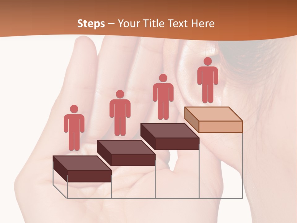 A Woman Holding Her Ear Up To Her Ear PowerPoint Template